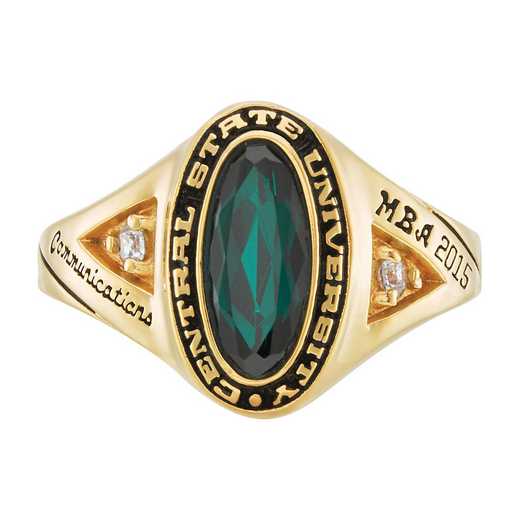 Champlain College Women's Signature Ring with Diamond